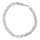 9ct White Gold Blue Topaz Bracelet 8"