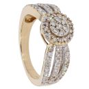 9ct Yellow Gold 0.64ct Diamond Cluster Ring by Anya Belle