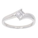 18ct White Gold 0.24ct Princess Cut Diamond Twist Cluster Ring