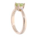 9ct Yellow Gold Created Peridot And Diamond Stone Set Ring