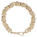 9ct Yellow Gold Patterned Fancy Bracelet 9"