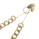 9ct Yellow Gold Heart Lock Charm Bracelet 7"
