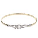 9ct Yellow Gold Cubic Zirconia Bangle