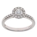 18ct White Gold 0.51ct Brilliant Cut Diamond Cluster Ring