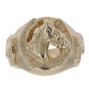 9ct Yellow Gold Patterned Horseshoe Ring