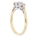 18ct Yellow Gold 0.74ct Old Cut Diamond Trilogy Ring