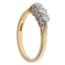 18ct Yellow Gold 0.25ct Brilliant Cut Diamond Trilogy Ring