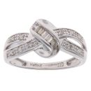 9ct White Gold 0.20ct Diamond Knot Ring