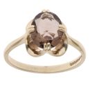 9ct Yellow Gold Smoky Quartz Single Stone Ring
