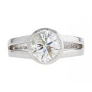 18ct White Gold 2.02ct Rub over Diamond Solitaire Ring