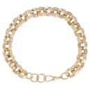 9ct Yellow Gold Patterned and Plain Belcher Bracelet 10"