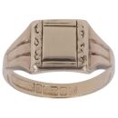 9ct Yellow Gold Patterned Signet Ring