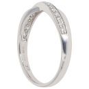 9ct White Gold 0.20ct Brilliant Cut Diamond Crossover Ring