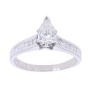 14ct White Gold 1.25ct Pear And Brilliant Cut Diamond Solitaire Ring