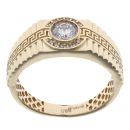 14ct Yellow Gold Cubic Zirconia Signet Ring