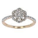 9ct Yellow Gold 0.45ct Diamond Cluster Ring by Anya Belle