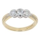 18ct Yellow Gold 0.50ct Diamond Trilogy Ring