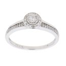 9ct White Gold 0.19ct Brilliant Cut Diamond Cluster Ring