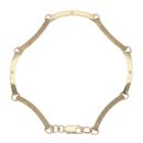 9ct Yellow Gold 0.03ct Diamond and Moondust Wave Bracelet 7.5"
