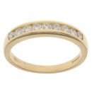 18ct Yellow Gold 0.45ct Brilliant Cut Diamond Half Eternity Ring