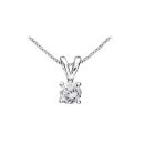 9ct White Gold 0.33ct Diamond Pendant & Chain