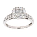 9ct White Gold 0.66ct Diamond Cluster Ring