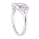 9ct White Gold 0.10ct Diamond Circles Ring