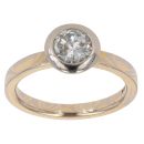 18ct Yellow and White Gold 0.75ct Diamond Solitaire Ring