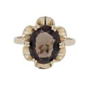 9ct Yellow Gold Single Stone Smoky Quartz Ring