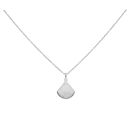 925 Sterling Silver Mother Of Pearl Shell Pendant & Chain 18"