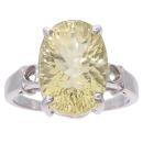 9ct White Gold Citrine Single Stone Ring