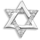 9ct White Gold 0.10ct Diamond Star Of David Pendant