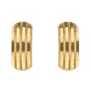 22ct Yellow Gold Grained Arch Stud Earrings