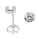 Silver Cubic Zirconia Bezel Set Stud Earrings