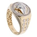 14ct Yellow And White Gold Cubic Zirconia Eagle Signet Ring