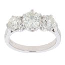 18ct White Gold 2.60ct Diamond Trilogy Ring