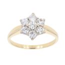 9ct Yellow Gold 1.00ct Diamond Cluster Ring