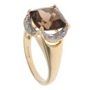 9ct Yellow Gold Smoky Quartz Single Stone Ring