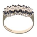 9ct Yellow Gold 0.05ct Diamond And Sapphire Cluster Ring