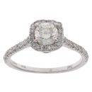 9ct White Gold 1.50ct Brilliant Cut Diamond Cluster Ring