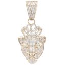 9ct Yellow Gold Cubic Zirconia Princess Lion Pendant