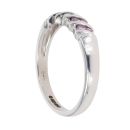 18ct White Gold 0.05ct Pink Topaz And 0.05ct Diamond Ring