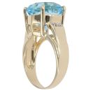 9ct Yellow Gold 0.05ct Diamond And Blue Topaz Single Stone Ring