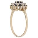 9ct Yellow Gold Sapphire And Cubic Zirconia Cluster Ring