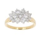 18ct Yellow Gold 1.50ct Brilliant Cut Diamond Cluster Ring
