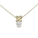 18ct Yellow Gold Pearl Pendant and Belcher Chain 16"