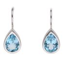 925 Sterling Silver Topaz Teardrop Drop Earrings