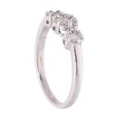 18ct White Gold 0.33ct Diamond Triple Cluster Ring