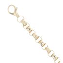 9ct Yellow Gold Patterned and Plain Belcher Bracelet 10"