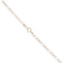 9ct Yellow and White Gold Diamond Cut Figaro Chain 20"